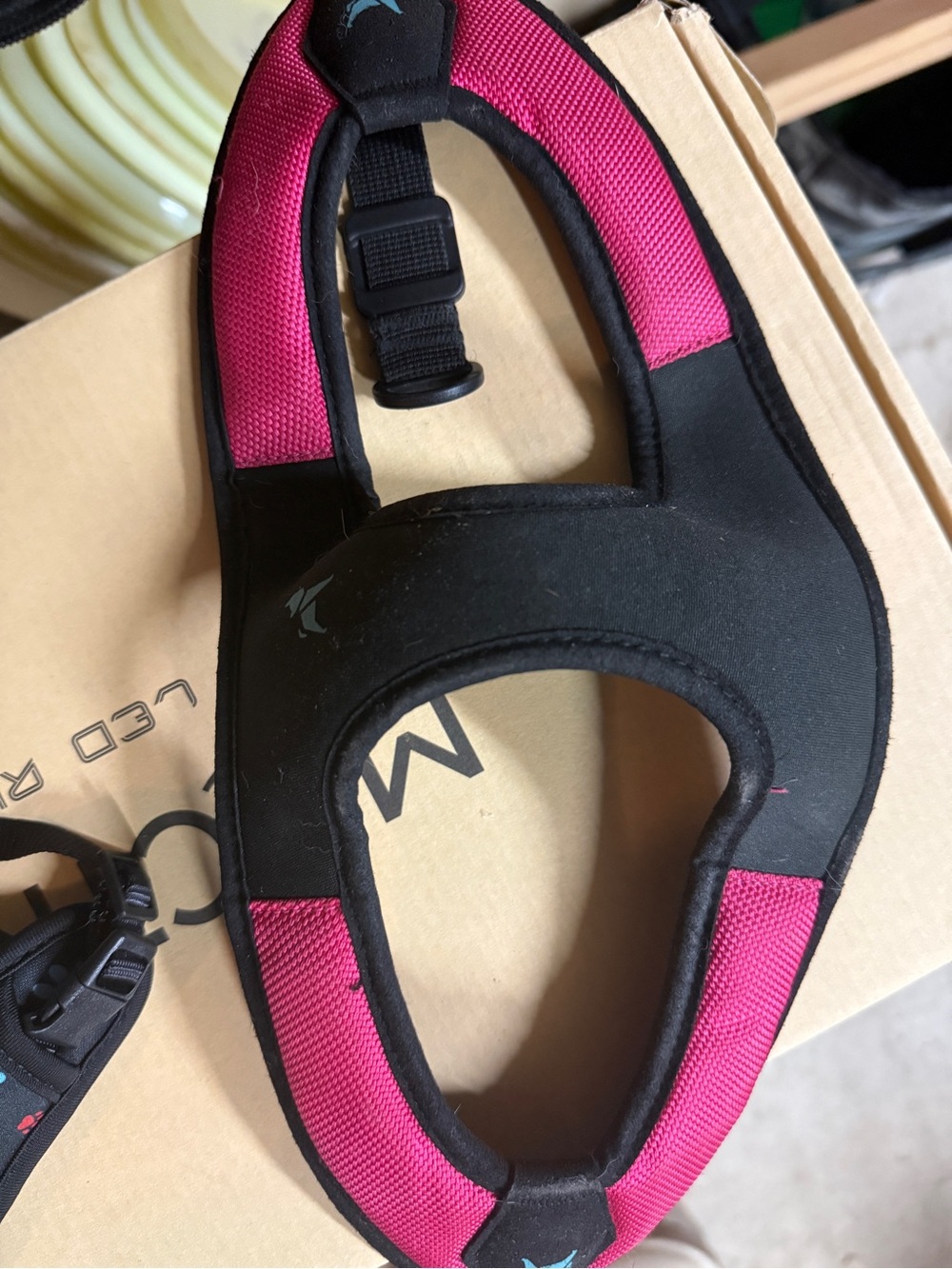 Pink and Black Padded Dog Harness
